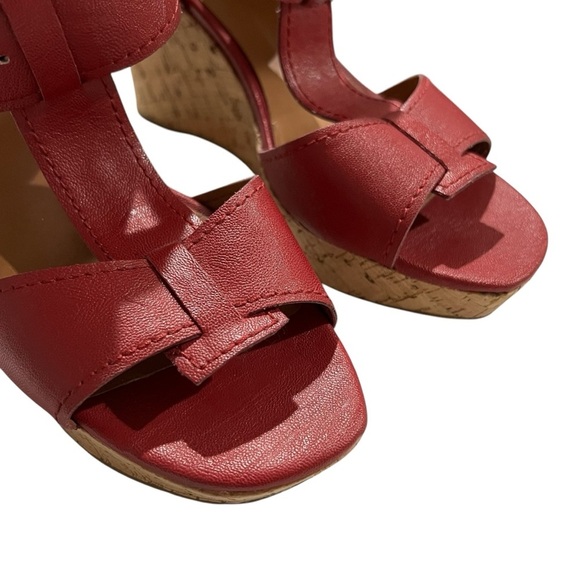 Naturalizer Women’s 7 Red Chester Vegan Platform Y2k Retro 90’s Wedge Sandal - Picture 5 of 9